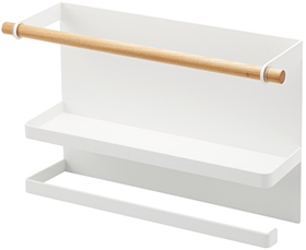 Image of Yamazaki Magnetic kitchen paper & wrap holder - White