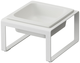 Image of Yamazaki Pet food bowl stand single - Tower - White