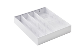 Image of Yamazaki Extendable Diagonal Cutlery Tray - Tower - White