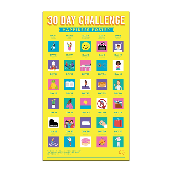Product image 1 of Gift Republic 30 Day Challenge Poster Happiness