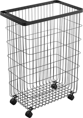 Image of Yamazaki Laundry basket with wheels - Tower - Black