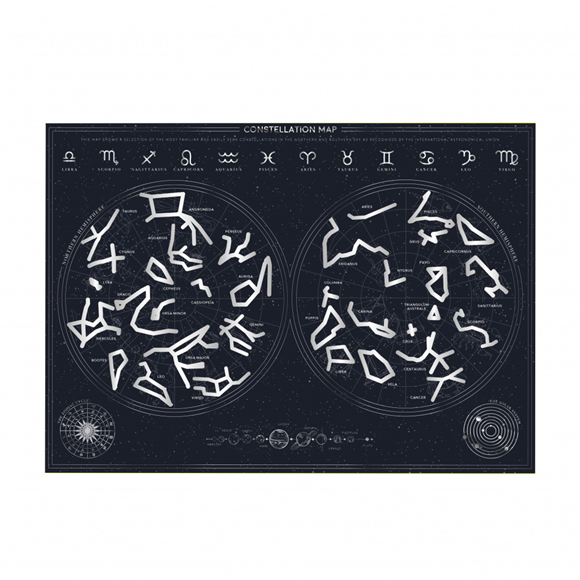 Product image 1 of Gift Republic Constellation Scratch Map