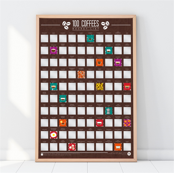 Product image 1 of Gift Republic Scratch Poster - 100 Coffee
