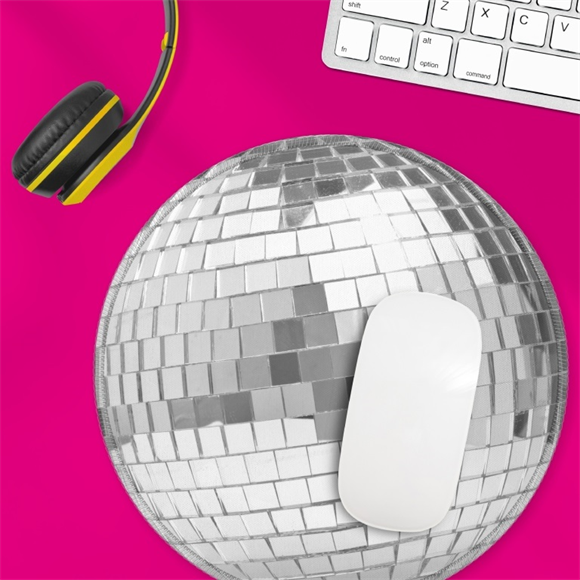 Product image 1 of Mustard Disco Ball Mouse Mat