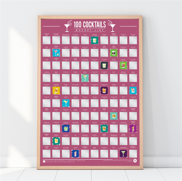 Product image 1 of Gift Republic Scratch Poster - 100 Cocktails