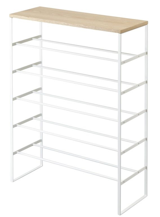 Product image 1 of Yamazaki Shoe rack with wood top board - Tower - white