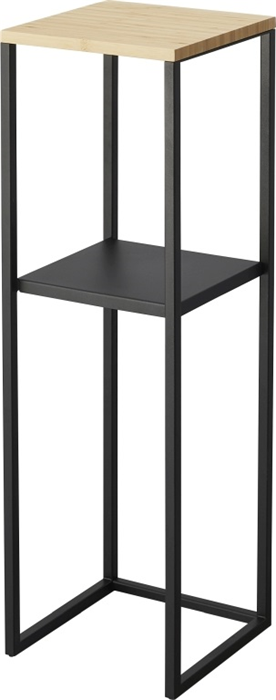 Product image 1 of Yamazaki 2-Tiered shelf w/ wooden top - Tower - Black