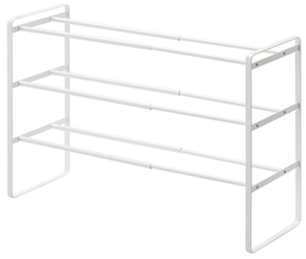 Image of Yamazaki Frame extendable shoe rack 3 tire - white