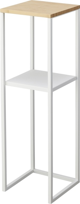 Product image 1 of Yamazaki 2-Tiered shelf w/ wooden top - Tower - White