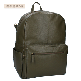 Image of Luierrugzak Care Nice Lovely Leather - Groen