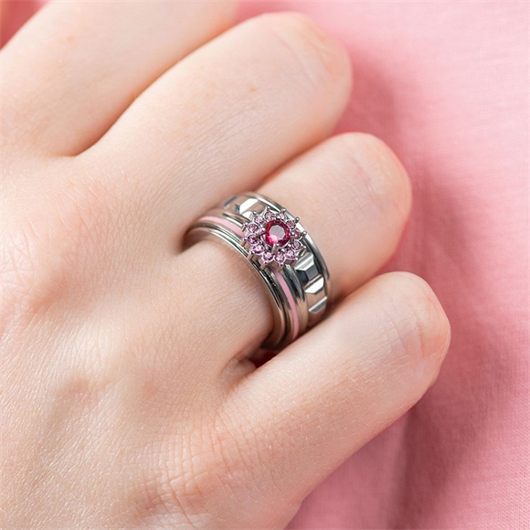 Product image 1 of Zusammengesetzte ring Lucia Fuchsia Silber