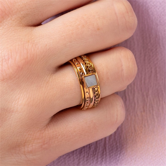 Product image 1 of Pink Shell Samengestelde ring set - Rosé goud