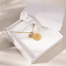 Image of Lotus necklace + charms jewelry set - Gold