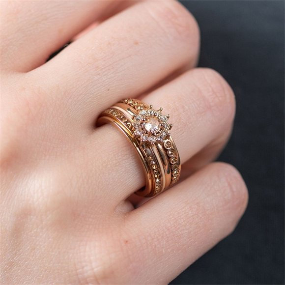Product image 1 of Samengestelde ring Lucia Peach Rosé goud