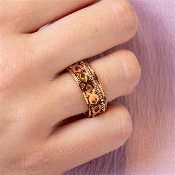 Product image 1 of Champagne Sparkle Combined Ring set - Rose gold