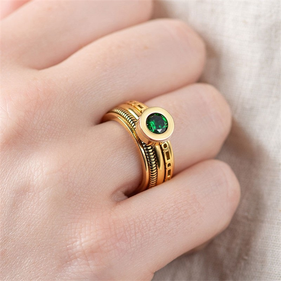 Product image 1 of Samengestelde ring CreArtive Emerald Goud
