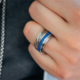 Image of Zusammengesetzte iXXXi ring Blue Aura